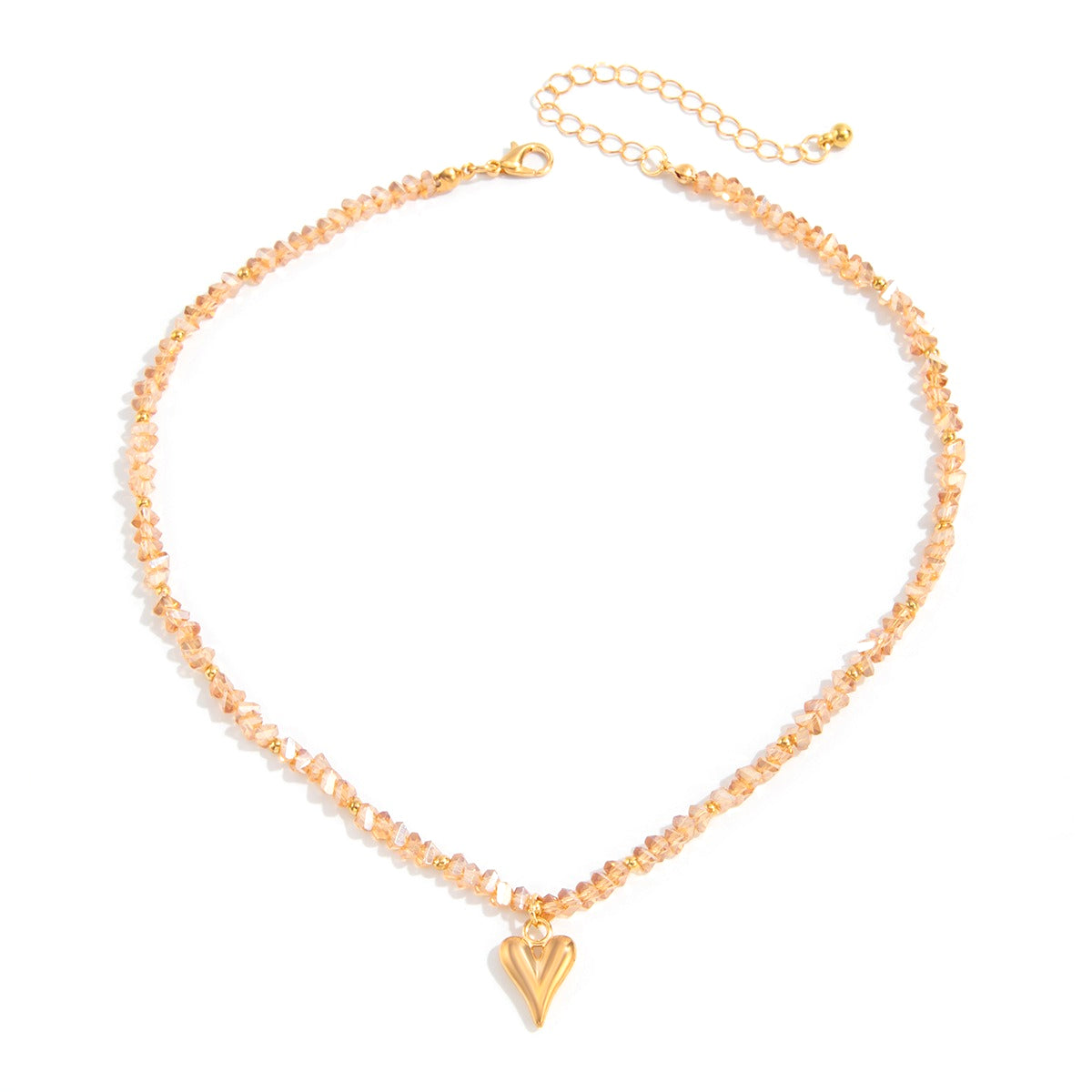 Heart Crystal-Style Collarbone Necklace