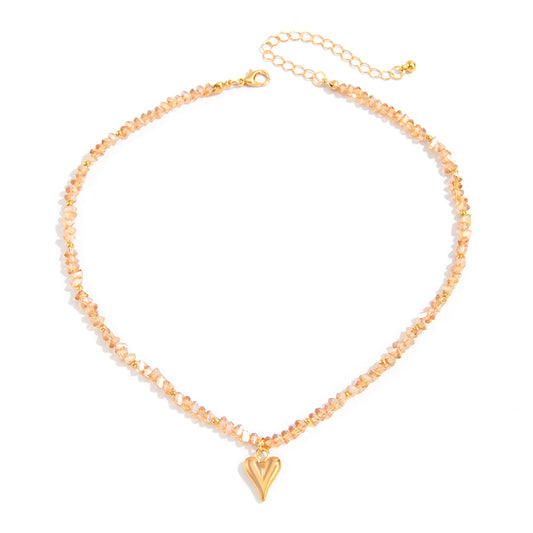 Heart Crystal-Style Collarbone Necklace