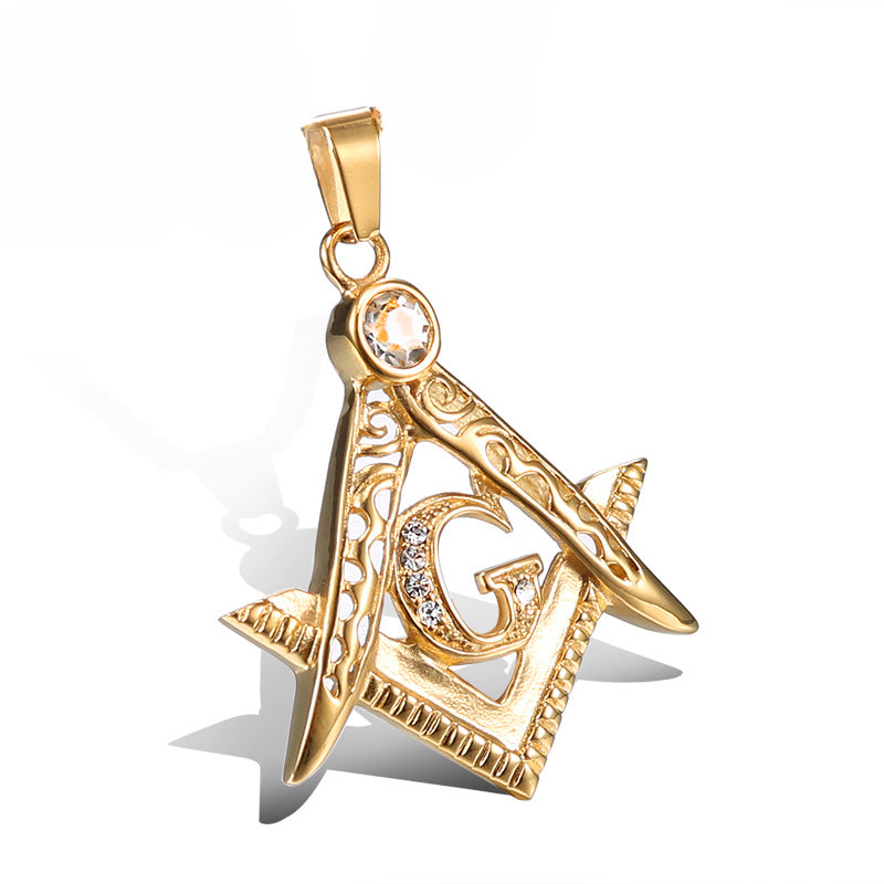 Titanium Steel Masonic Pendant for Men - Wholesale Popular Jewelry in Europe and America