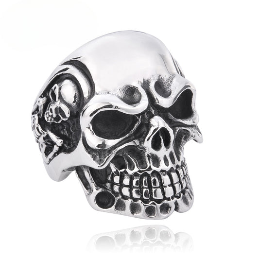 Unique Titanium Steel Skull Ring for Men - Personalized Punk Style Wholesale Jewelry