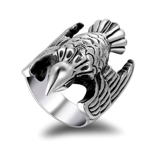 Trendy Retro Bird Ring for Men and Women - Dominant Titanium Steel Self-Defense Fashion Accessory