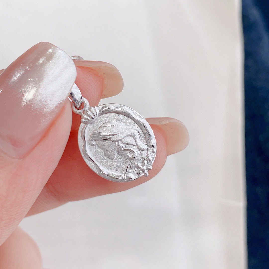 S999 Fine Silver Mermaid Tail Necklace