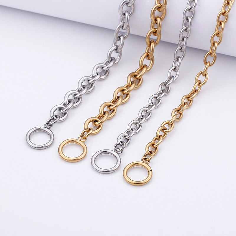 Stainless Steel Necklace O-Chain Korean Version Cross, Titanium Steel Collarbone Necklace Sweater Pendant