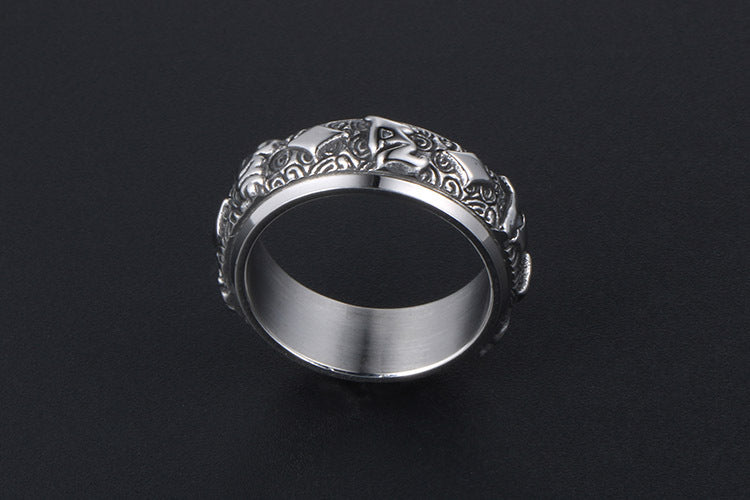 Titanium Steel Daming Mantra Ring Six Character Men Ring