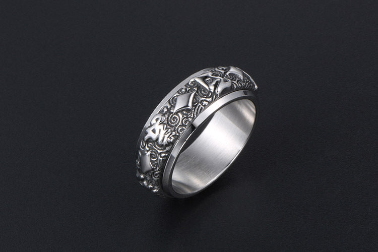 Titanium Steel Daming Mantra Ring Six Character Men Ring