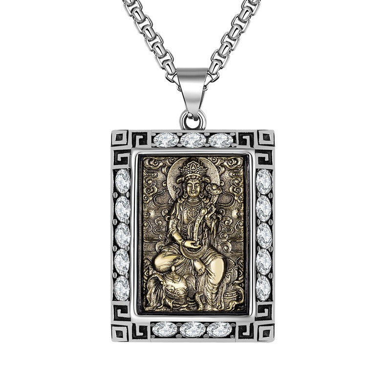 Zircon Necklace – Elegant Eight Patron Saints Pendant