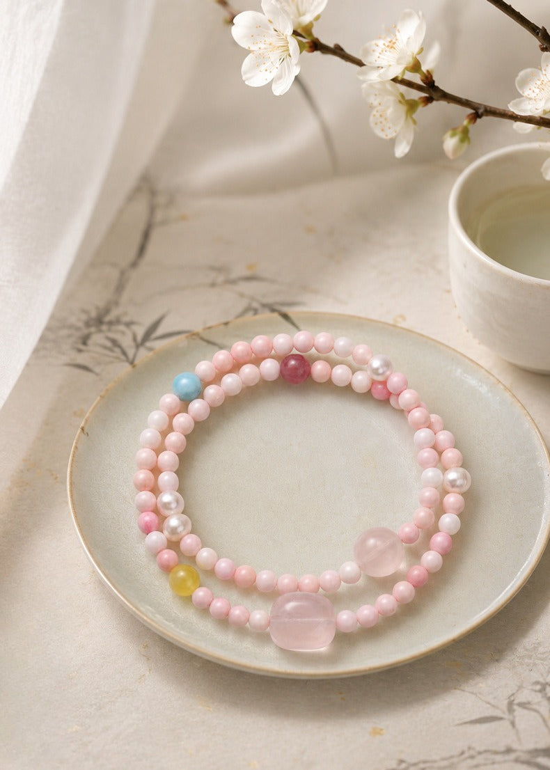 Shell & Multigem Crystal Bracelet
