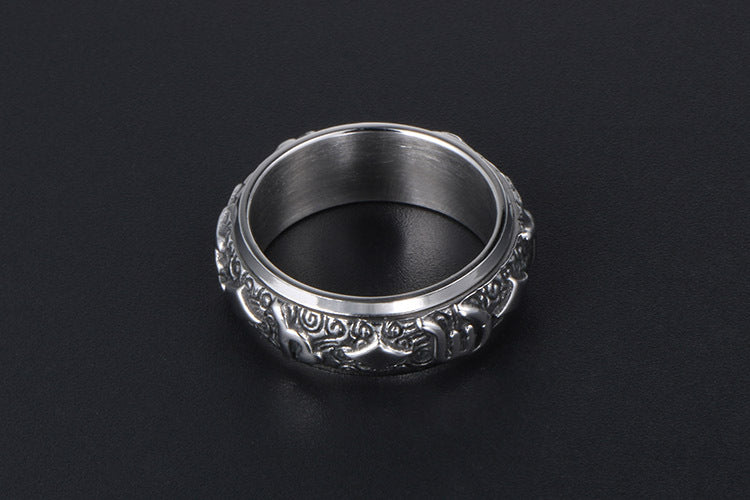 Titanium Steel Daming Mantra Ring Six Character Men Ring