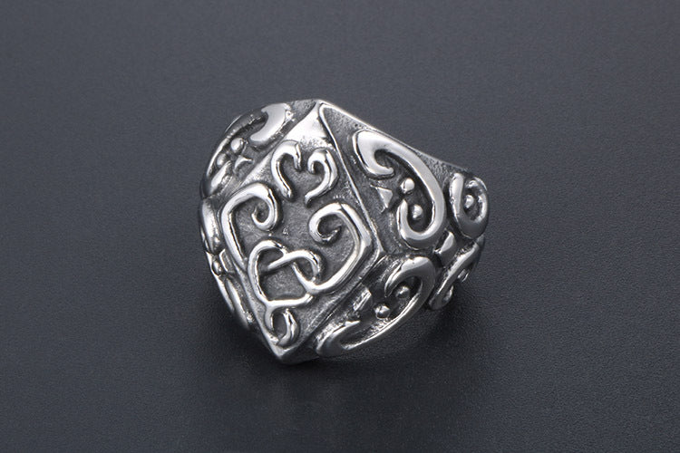 Personalized Titanium Steel Ring for Men Women Retro Pattern