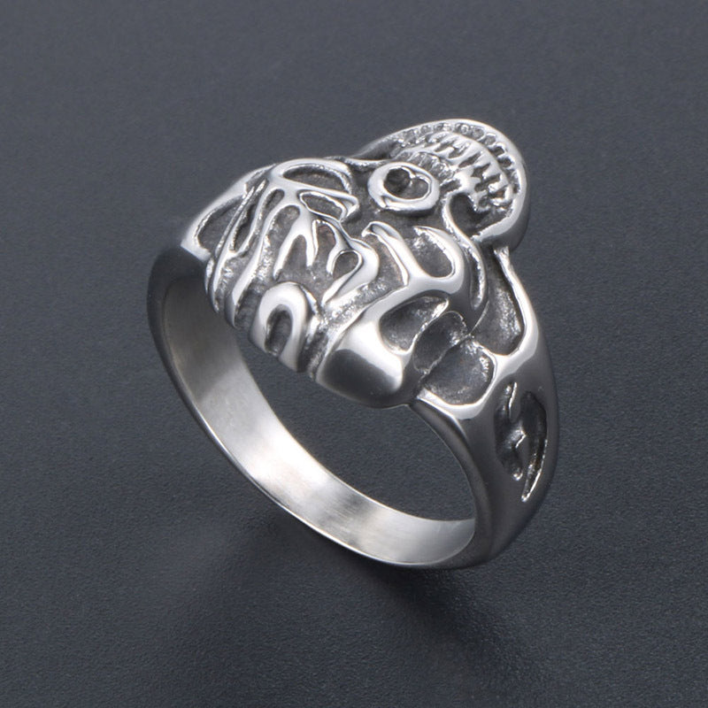 Titanium Steel Skull Ring for Men - Trendy European and American Jewelry