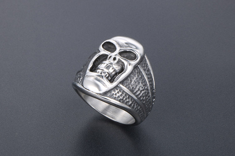 Vintage Domineering Titanium Steel Skull Punk Men Ring