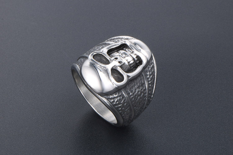 Vintage Domineering Titanium Steel Skull Punk Men Ring