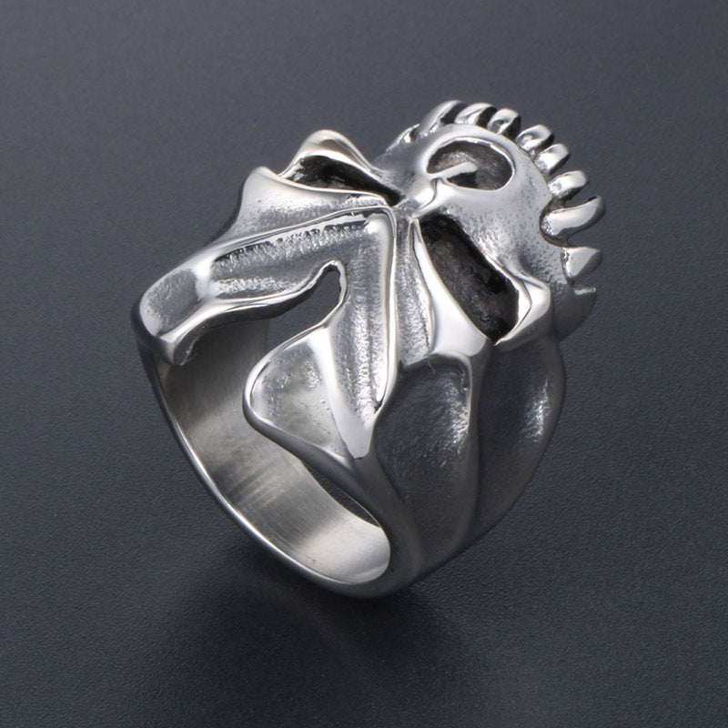 Men's Vintage Skull Ring - Bold Titanium Steel Halloween Jewelry