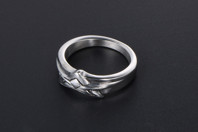 Pentagram Titanium Steel Ring Unisex Retro Korean Version