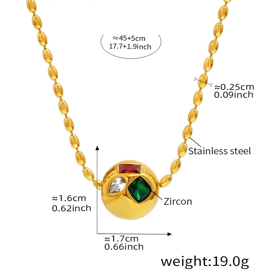Planderful Colorful Zircon Clavicle Necklace For Women