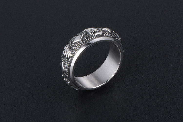 Titanium Steel Daming Mantra Ring Six Character Men Ring