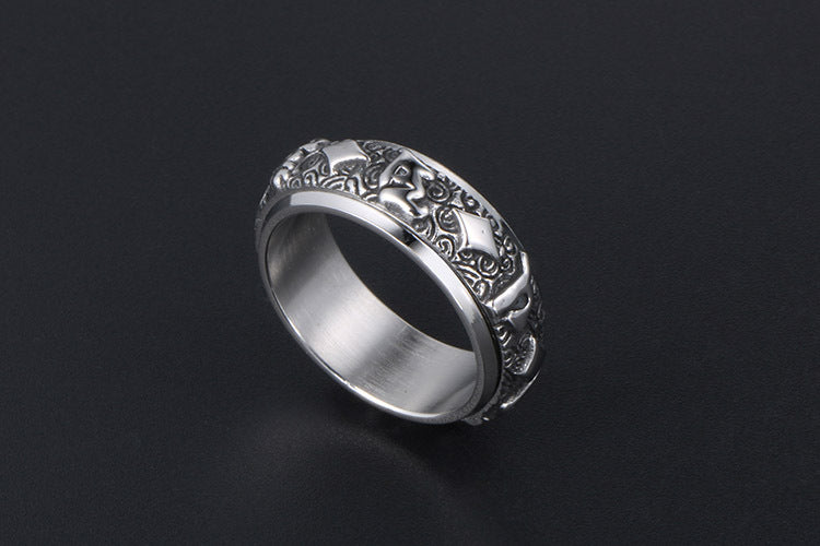 Titanium Steel Daming Mantra Ring Six Character Men Ring