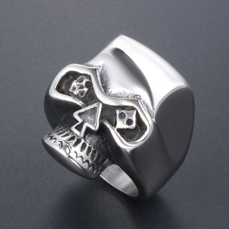 Titanium Steel Skull Ring for Men - Unique Non-Conformist Halloween Accessory