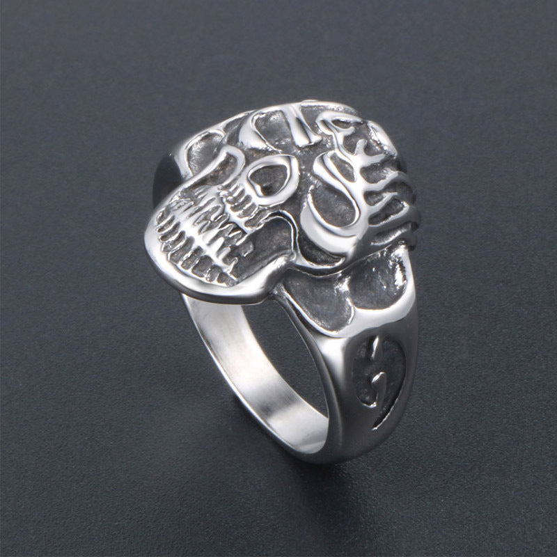 Titanium Steel Skull Ring for Men - Trendy European and American Jewelry