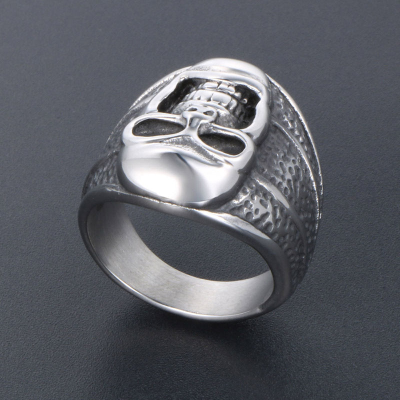Titanium Steel Punk Skull Ring for Men - Vintage Domineering Jewelry Wholesale