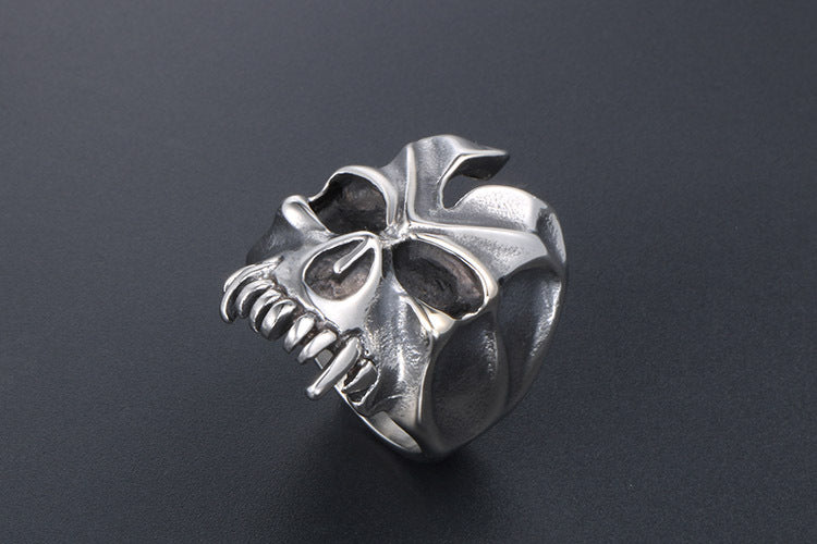 Titanium Steel Skull Ring Men Halloween Monster Retro Style