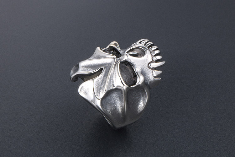 Titanium Steel Skull Ring Men Halloween Monster Retro Style