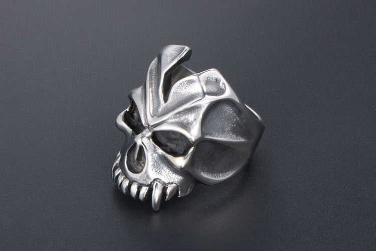 Titanium Steel Skull Ring Men Halloween Monster Retro Style