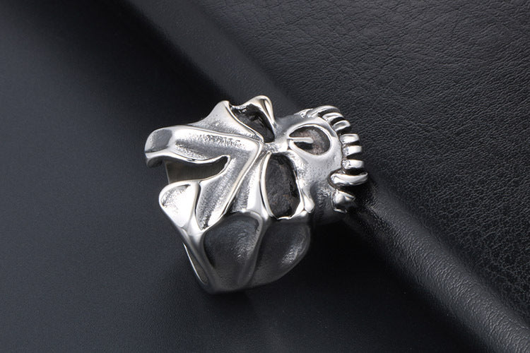 Titanium Steel Skull Ring Men Halloween Monster Retro Style
