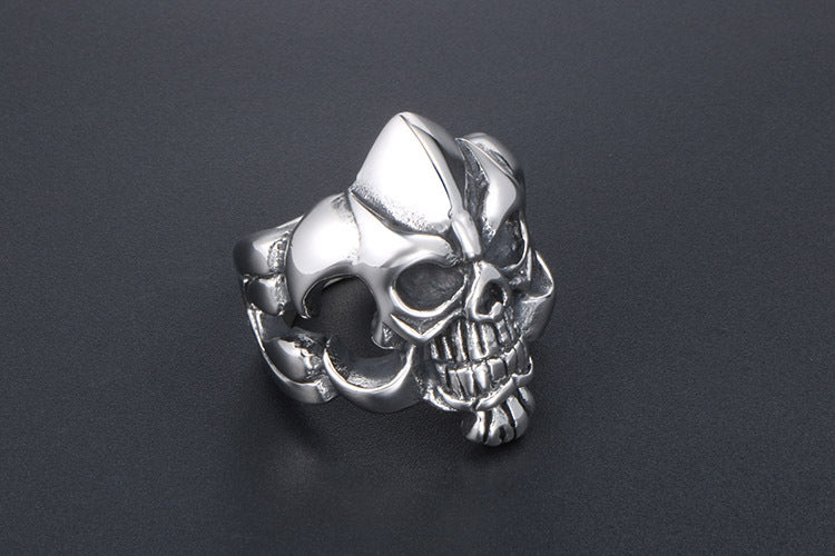 Retro Titanium Steel Skull Ring For Men Size 7 To 12
