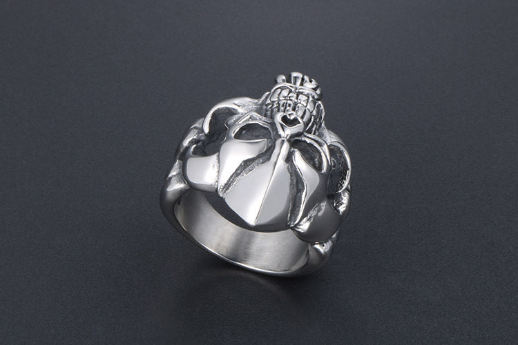 Retro Titanium Steel Skull Ring For Men Size 7 To 12