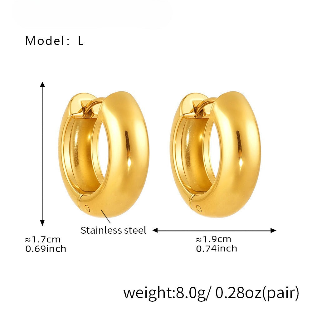 Planderful Womens Ring Earrings Stainless 18K Gold Plated