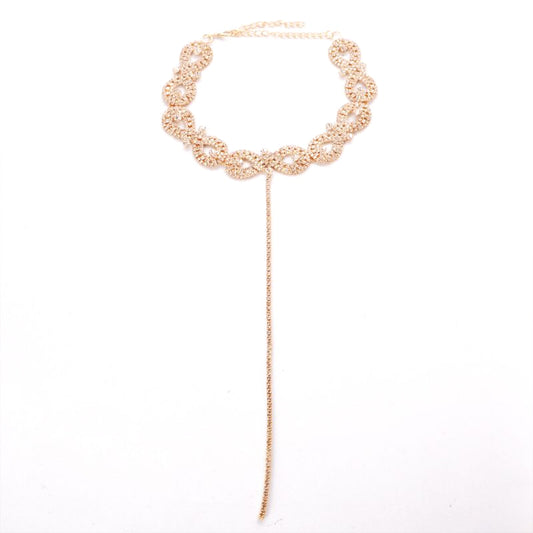 Fashionable Western Necklaces with Tassels and Multi-layer Diamond Embellishments