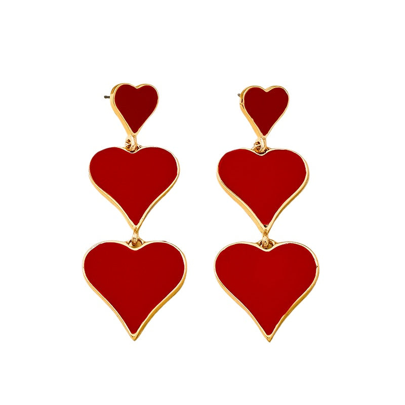 Planderful Vienna Verve Earrings – Stylish Red Love Design for Valentine's Day