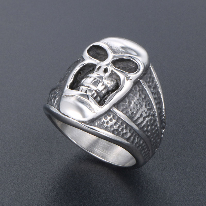 Titanium Steel Punk Skull Ring for Men - Vintage Domineering Jewelry Wholesale