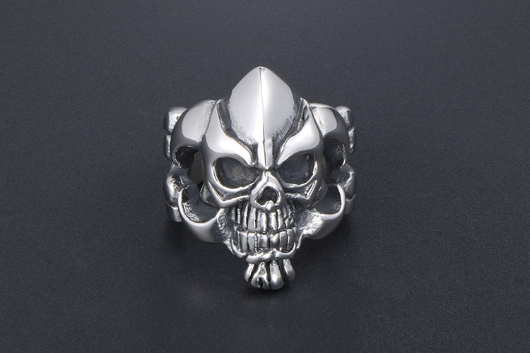 Retro Titanium Steel Skull Ring For Men Size 7 To 12