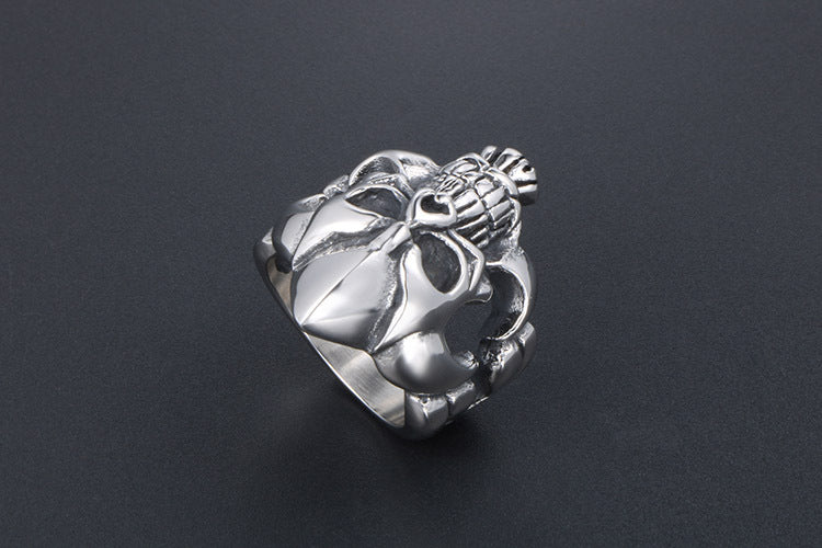 Retro Titanium Steel Skull Ring For Men Size 7 To 12