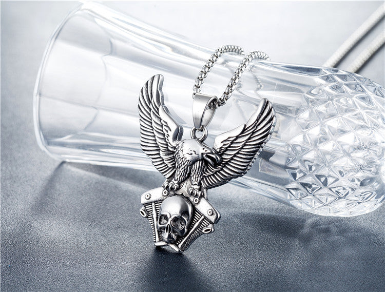 Eagle Skull Titanium Steel Pendant Necklace