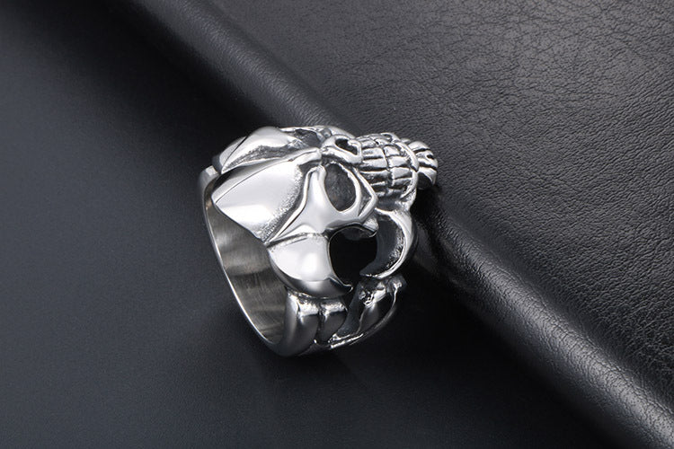 Retro Titanium Steel Skull Ring For Men Size 7 To 12