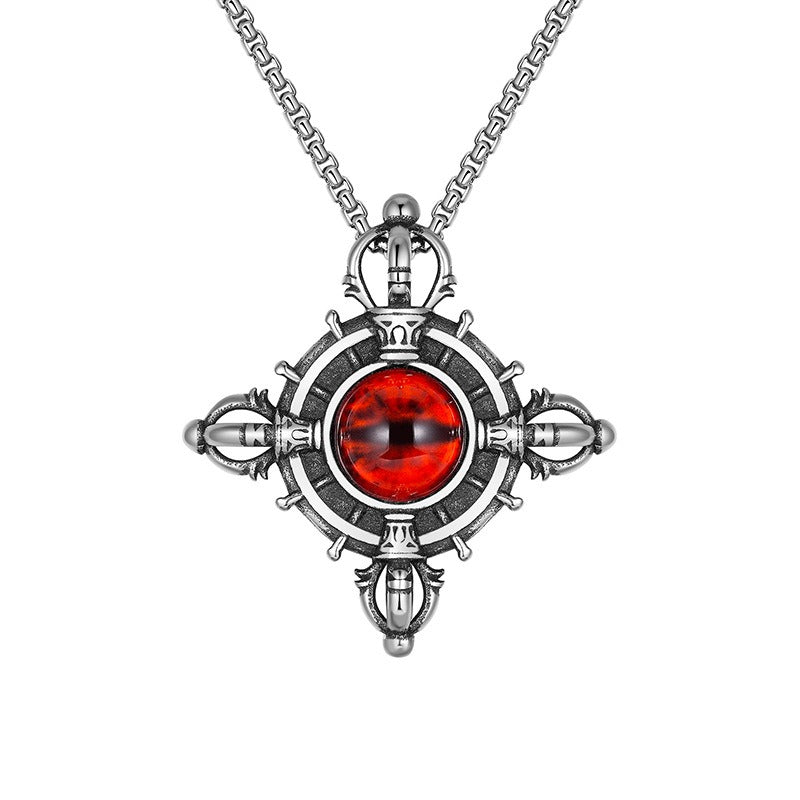 Stainless Steel Necklace – Elegant Devil's Eye Pendant