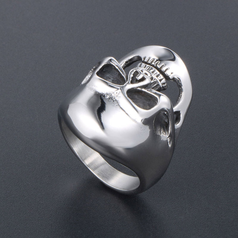 Wholesale Punk Skull Ring for Men - Titanium Steel Ghost Head Design