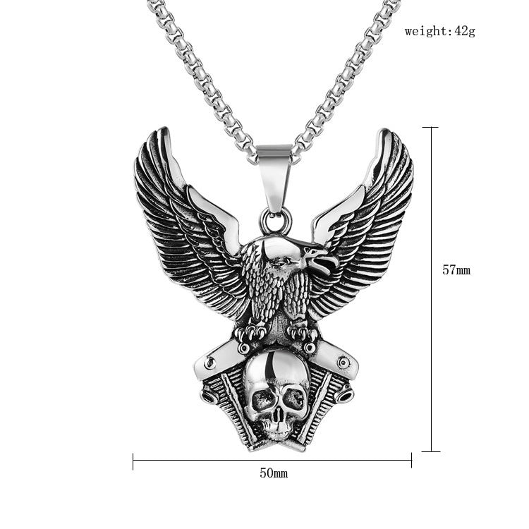Eagle Skull Titanium Steel Pendant Necklace