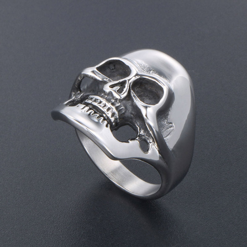 Wholesale Punk Skull Ring for Men - Titanium Steel Ghost Head Design