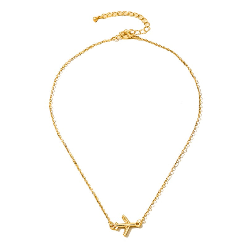 Planderful Vienna Verve Necklace – Cute Metal Gold Plane Pendant
