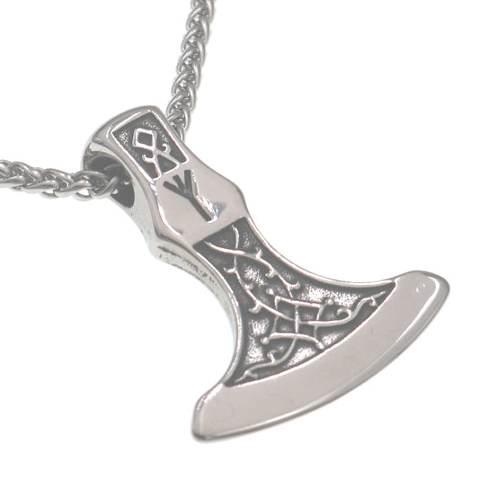 Viking Odin Rune Necklace with Titanium Steel Chain for Men - Norse Legacy Collection