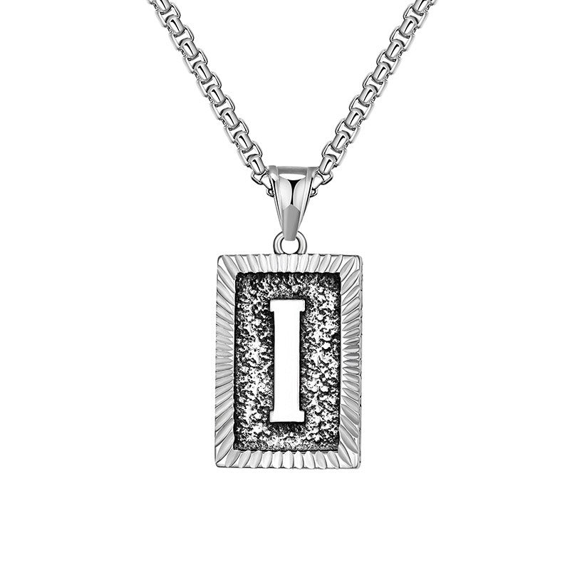 Steel Necklace – Dainty Brand Letter Pendant For Hip Hop Street Style Chain By Planderful