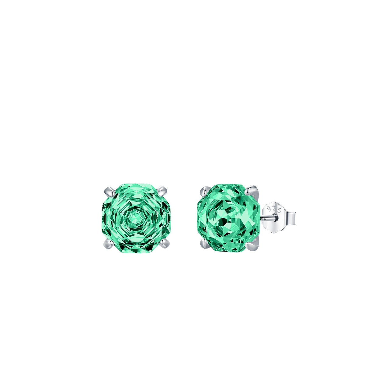925 Sterling Silver Minimalist Rose-Cut Zircon Stud Earrings