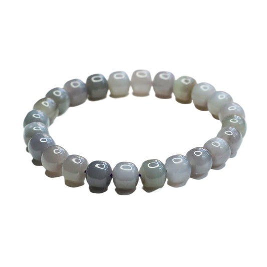 Smoke-Purple Hetian Jade Vintage Bead Bracelet