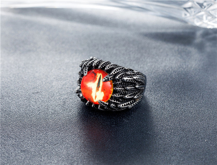 Demon Eyeball Ring Titanium Steel Personalized Retro Unisex Protection Statement Planderful