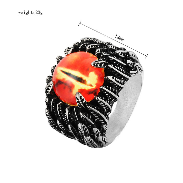 Demon Eyeball Ring Titanium Steel Personalized Retro Unisex Protection Statement Planderful