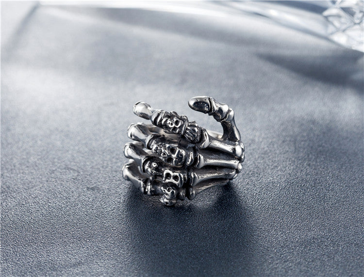 Skull Claw Signet Titanium Steel Ring